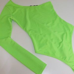 PLT Bodysuit in Neon Green